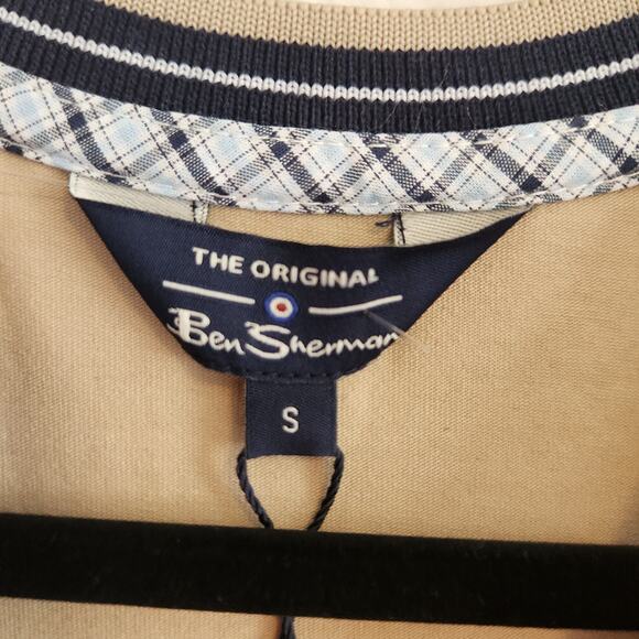 Ben Sherman Men's Size Small Long Sleeve Shirt BS33LK240 Tan Navy Classic Dressy - Picture 4 of 9